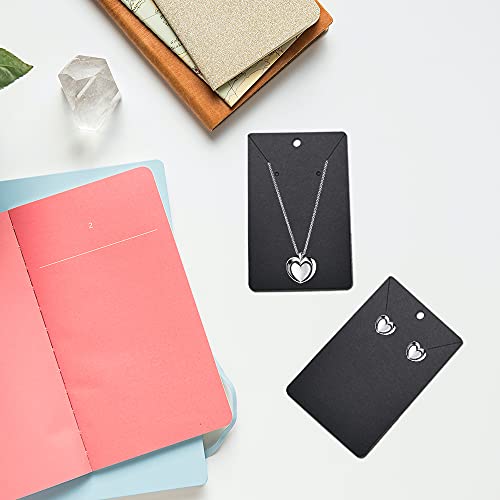 100 Pcs Earring Display Card, Earring Necklace Display Kraft Paper Cards With100 Pcs Self-Seal Bags For Ear Studs Earrings And Necklace Jewelry Packaging (Black) #TOP4
