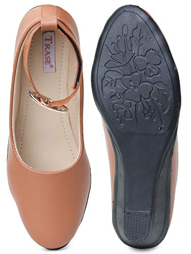 Image of TRASE Women's Ballet Flats | Faux Leather, Trendy, Wedge Bellies for Girls | Casual & Formal Wear