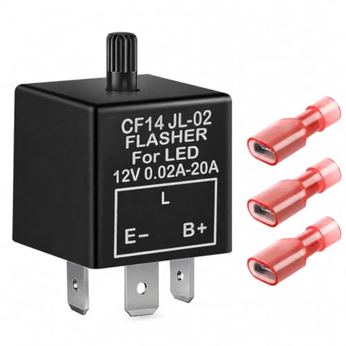GUUZI Relais de Clignotant Electronique Réglable à 3 broches CF14KT pour Ampoules de Clignotant...