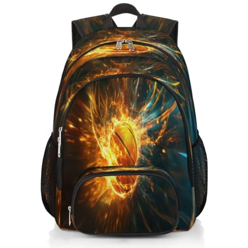 Sac à dos de sport grande capacité Flames pour ordinateur et randonnée