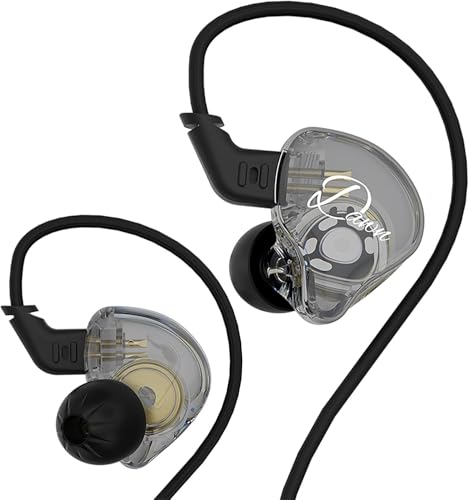 KZ Dawn 曙光 イヤモニ HiFi有線イヤホン イヤーモニター 10mmアップダイナミックドライバ カナル型 10mm大口径ダイナミックドライバー 重低音 遮音 超線形 在宅勤務/配信/通勤/通学/スポーツ/音楽モニター用 (OFCケーブル・マイク無し)