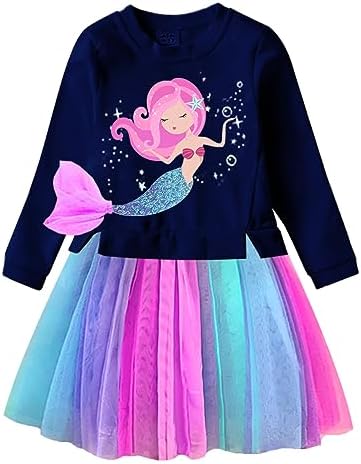 VIKITA Girls Dresses for Winter Long Sleeve Toddler Girls Clothes Party Tulle Dresses for Little Girls,2-12 Years