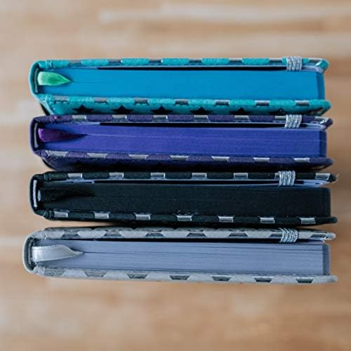 EJRange Notebook A5 Lined Note Pad- Padded Wipe Clean Cover Ruled Journal Notebooks Stationary, 192 Pages, Stars Design(Turquoise)