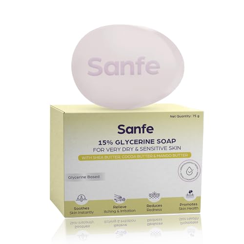 Sanfe Eczema Soap| For very very dry skin | Soothes Eczema, Relieve Irritation & Itching, Reduces Redness | Rapid Relief Formula - 75gm