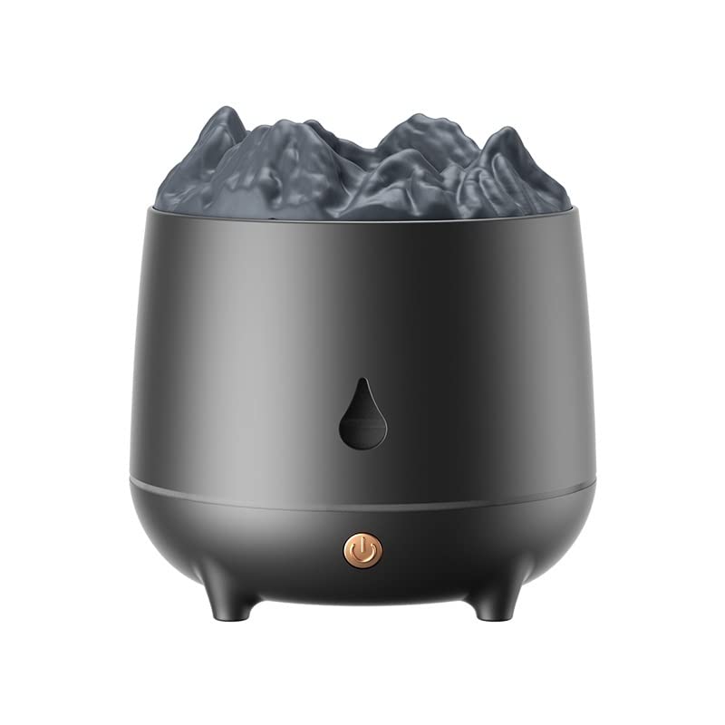 small humidifier for plants مرطب للهب الأزرق ، ناشر رائحة محيطة بالنار ، زيوت عطرية للزيوت العطرية للمنزل ، رائحة ضباب ، طبقة USB 400 مللي humidifiers (Color : أسود)