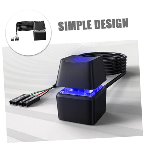 Cable botón encendido PC alimentación flexible extensión de componentes de arranque 2 piezas 5