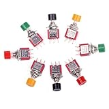 Cylewet 8Pcs SPDT Momentary Push Button Switch AC 2A 250V/ 5A 120V No/NC (Pack of 8) CYT1087