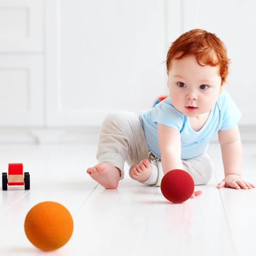 10 STÜCK leichte 2,36-Zoll Schaumstoffball, Softbälle – Kleine Softball-Kugeln für sicheren Indoor-Spielspaß mit 6 leuchtenden Farben Jungen und Mädchen（Zufällige Farbe）