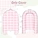 DILIMI Baby Lounger Cover, Cotton Baby Nest Replacement Cover for Girls Boys, Soft Breathable Reversible Newborn Lounger Cover, Pink Checkered (Only Cover)