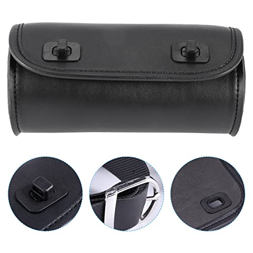 Wisboey Motorrad Tasche PU Leder Lenker Werkzeug Tasche Weichei Bar Roll Aufbewahrung Tasche Sattel Tasche mit 2 Riemen, Universal