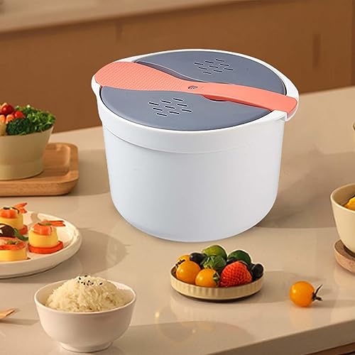 Colcolo Microwave Steaming Pot Rice Cooker with Strainer - Versatile Cookware for Pasta, Veggies, and More - Ideal for Ramen, Rice, and Potatoes - Orange - Image 5