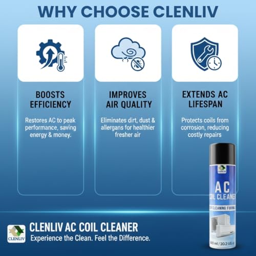 Image of AC Coil Cleaner Foam Spray - Non- Acidic | Heavy Duty | Instant Dirt & Dust Remover | Boosts Cooling Efficiency & Lowers Energy Bills | Professional Grade | 600ml (Pack of 1)