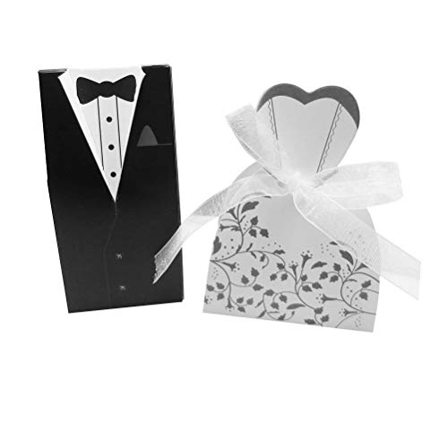 Amosfun 100 Piezas Creativas Novios Caja de Dulces Regalo de la Fiesta...