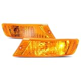 KUAFU Pair Turn Signal Light Compatible with 2005-2007 Jeep Liberty Driver and Passenger Side Signal Lamp Set Corner Side Marker Park Lamps W/Bulbs Plastic (PC) Replacement for 55156766AE 55156767AE