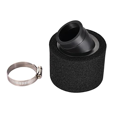 GOOFIT 38mm 45 Degree Angled Double Foam Air Filter Replacement for 4 stroke 50cc 70cc 90cc 110cc 125cc Motorcycle ATV Scooter Dirt Bike Black Cover