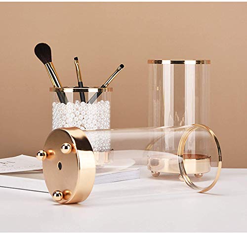 Glazen vaas met metalen basis, in stijl kristalheldere bloemenvaas, gouden lijn, mond, terrariumvaas, bloemenplant, decoratiecontainer voor thuiskantoor, decoratie, cadeau voor bruiloft, housewarming party - Afbeelding 4