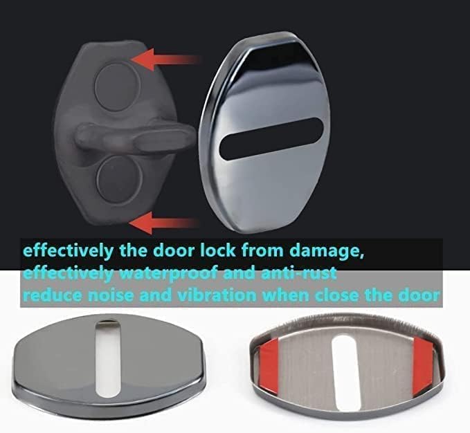 4 Stuks Rvs Auto Deurslot Cover voor Alfa Romeo Giulietta Stelvio 4C Tonale Giulia, Auto Deurslot Vergrendelingen Cover Protector, Auto Deurslot Gesp Cover