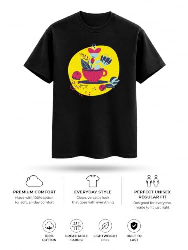 Image of Unisex Coffee Cup Graphic T-Shirt | Pure Cotton Crew Neck Tee