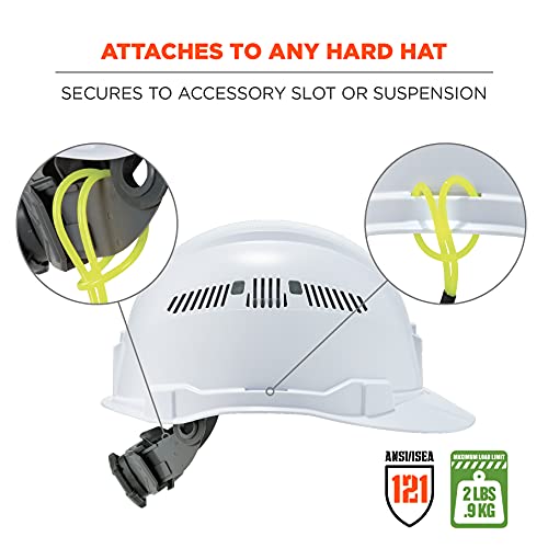 Coiled Lanyard With Buckle End, No Snag Design, Easily Attaches To Hard Hat, Tools, Or Small Valuables, Weight Capacity 2Lbs, Ergodyne Squids 3157,Lime #TOP1