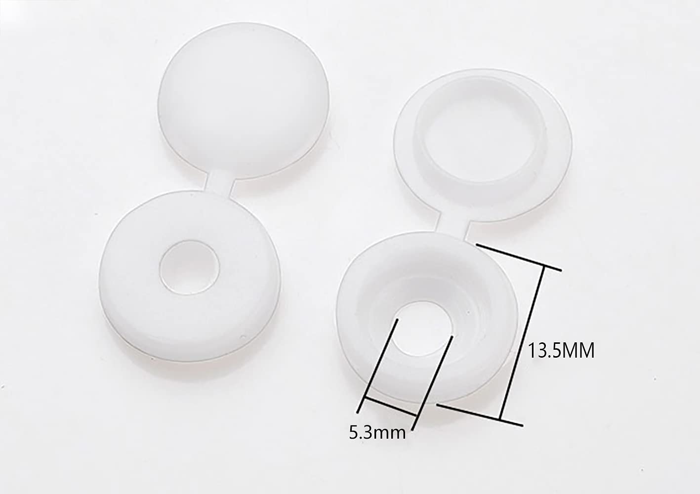 Witte schroefdoppen (pak van 100) - plastic afdekkappen voor een