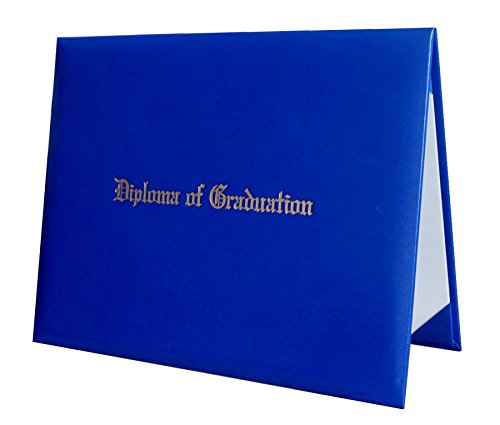 Certificate Cover Imprinted"Diploma Of Graduation" Smooth Diploma Cover 8.5" X 11" Grad Days (Royal Blue) #TOP6