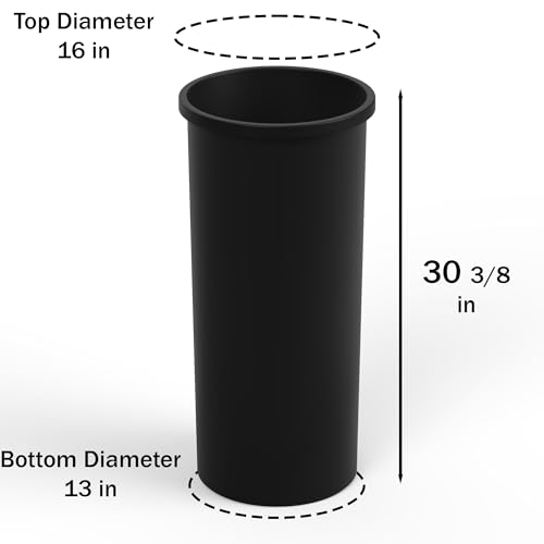 Image of 22 Gallon Black Round Waste Basket | 88 Qt Trash Can
