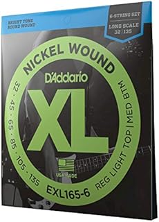 D'Addario Bass Guitar Strings - XL Nickel Bass Strings - EXL170 - Perfect Intonation, Consistent Feel, Powerful Durability - For 4 String Bass Guitars - 45-100 Regular Light, Long Scale