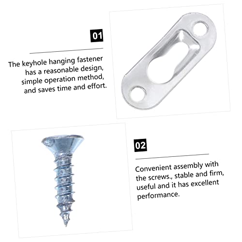 Image of HOMSFOU Mirror Hanging Kit 30 Keyhole Hangers Frame Hangers Metal Wall Mounting Hardware Easy to Use
