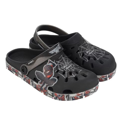 Sandália Infantil Grendene Kids Homem Aranha Quadrinhos Preto 24
