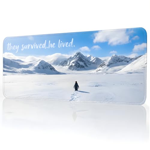 8 Farklı Model Dikişli Kenar 70x30 cm Dijital Oyuncu Gaming Mouse Pad (Beyaz Penguen)