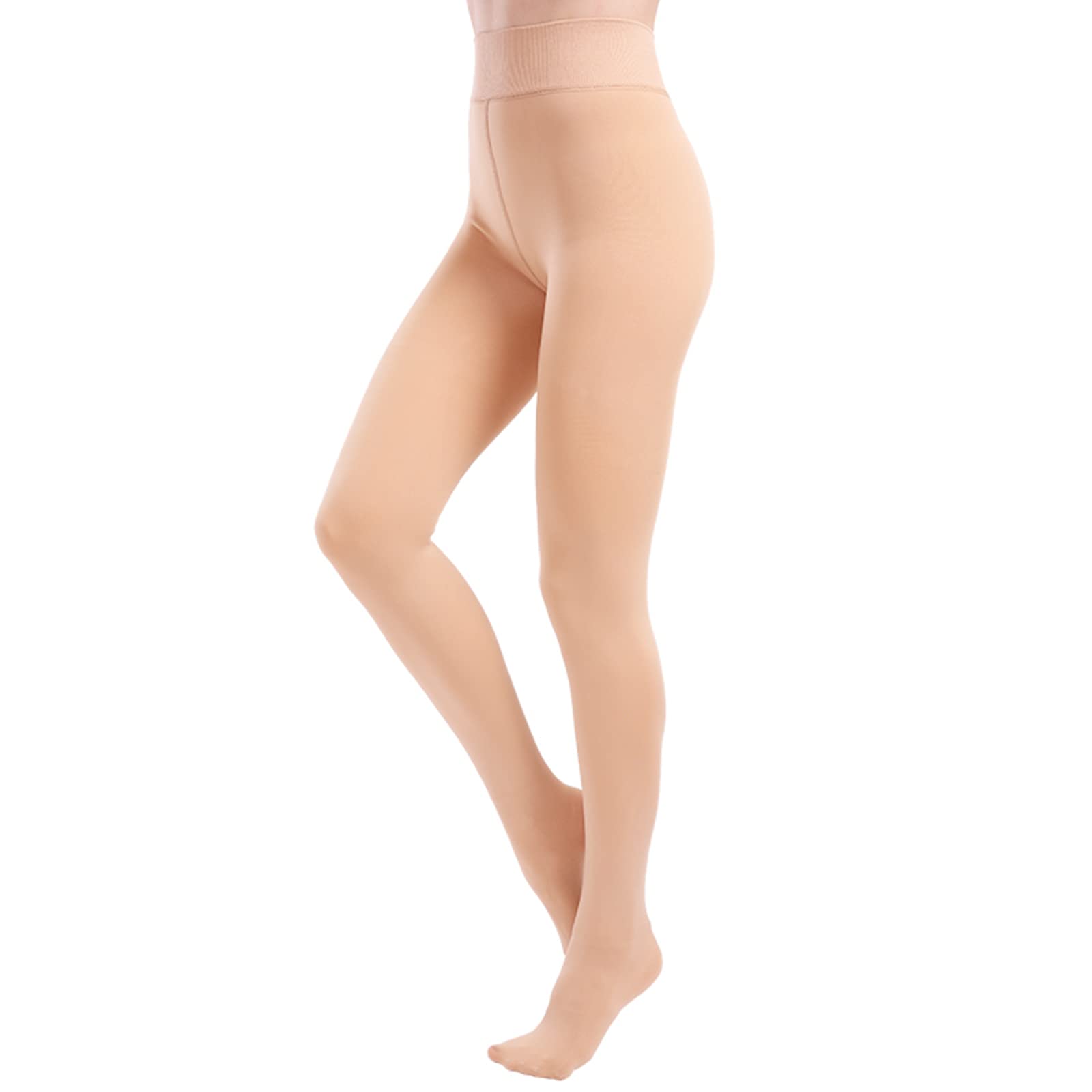 Medias de invierno para mujer con forro polar pantimedias opacas polainas espesar AMOVO 8