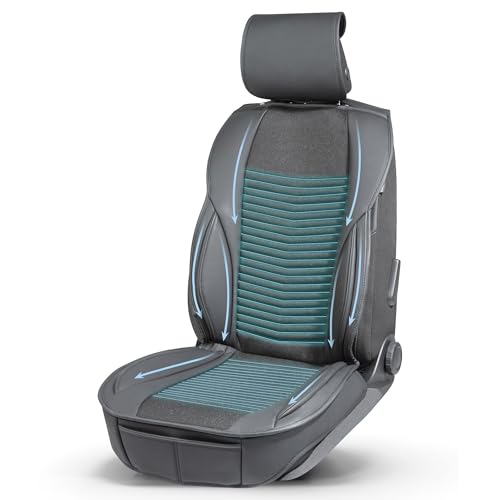 Walser Premium Sitzauflage Max, Ergonomischer Sitzschoner, Universal Sitzauflagen für Bequemes Fahren, Autositzauflage Vordersitze aus 100% Polyester, Sitzbezug Vordersitze