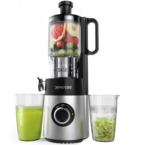 Cold Press Juicer Machine 5.2 Wide Feed Chute Juice Extractor 54 oz Large Hopper Easy to Clean & High Juice Yield BPA Free Slow Masticating Juicer for Whole Fruits & Vegetables