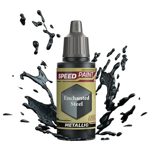 The Army Painter Speedpaint Enchanted Steel 2.0, Single Acrylic Paint 18ml One-coat Painting Soloution For Fantasy Tabletop Miniatures Like Warhammer 40k and Dungeons And Dragons Figures