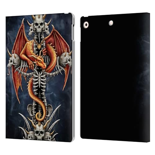 Étui Portefeuille en Cuir Dragon Rouge Sarah Richter pour Apple iPad 10.2