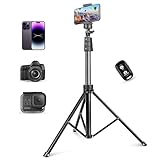 Eicaus Adjustable 72'' Cell Phone Tripod with Remote Control - Versatile Selfie Stick Tripod for Live Streaming, Vlogging, and More - Compatible with iPhone, Android, GoPro, Cameras Black