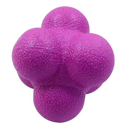 Coufce 2 Pack Reaction Balls Agility Training Ball Hand Eye Coordination Training Sports Reaction Speed Multiside Reaction Ball（Pink and Purple） - Thumbnail 5