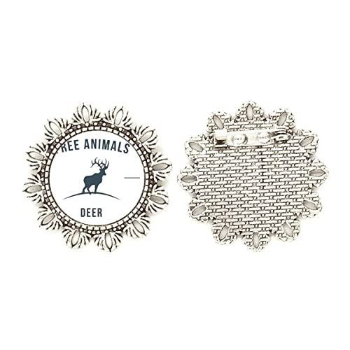 Broche de flores plateadas ciervos mediano para revivir chaquetas viejas y sosas