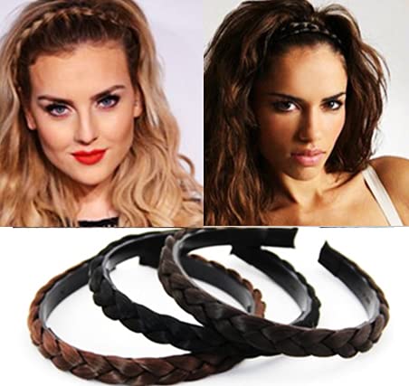 Jadgoanwala Set of 3 Kids Girls Women Cute Braid Choti Imported Version Hairband Black, Coffee Brown and Brown Colour Qty 3 Headbands (B091997NQ6) Amazon Price History, Amazon Price Tracker