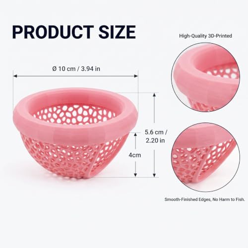 Image of Aquarium Floating Betta Fish Skins, Betta or Shrimp Feeder, Cave and Hammock, Small Fish Feeding Rings, Aquarium Hiding Feeding Decorative Accessories (Light Pink)
