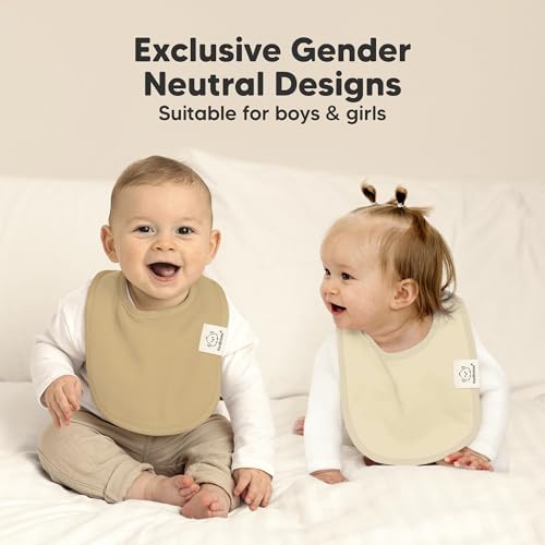 Image of 8-Pack Organic Baby Bibs for Boys, Girls - Soft Cotton Drooling and Teething Bibs for Baby Girl & Boy, Extra Absorbent, Easy to Clean & Put On for Toddler, Newborn, Infant 0-24 Months (Eclipse)