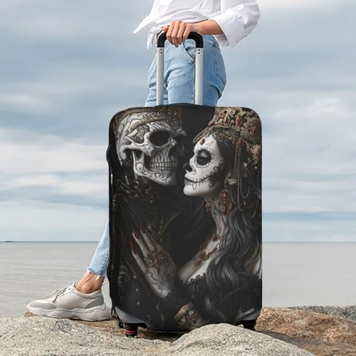 Skull King Suitcase Cover Fashion Luggage Covers Anti-Scratch Elastic Lightweight Protector For Travel Outdoor Medium4