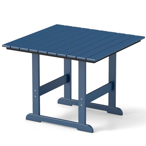 GREENVINES Outdoor-Dining-Table | 35” | HDPE | Patio Furniture | Connectable Square Tables for 4 | Slatted | All-Weather | for Poolside Backyard Gar