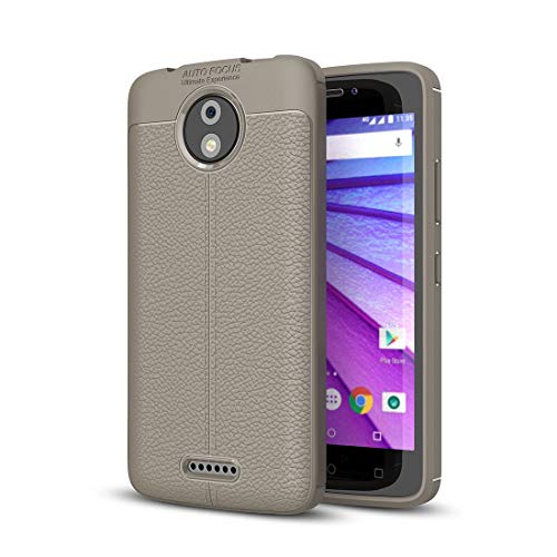 Coque Moto C Plus anti-skip en TPU souple litchi pour une prise en main sûre