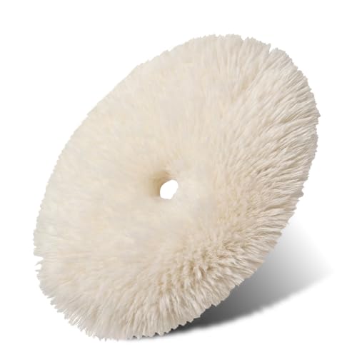 maXpeedingrods Wool Polishing Pad 6 Inch, Coarse Hook and Loop Buffing Pad for Orbital Polisher Buffer, Wool Compounding Pad Compatible with 6-inch Backing Plate for Automotive Compounding & Polishing