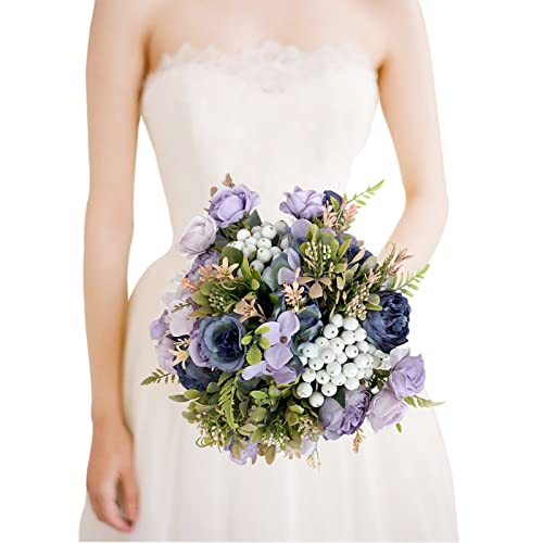 YOKOKE Wedding Bouquets for Bride Bridal Bouquets Artificial Peony Rose