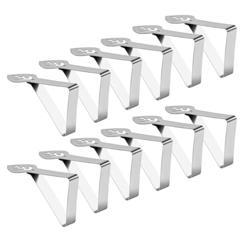 Aocuxze Tablecloth Clips 12 Pack, Heavy Duty Stainless Steel Picnic Table Cloth Holder Clips, Windproof Tablecloth Clips for Outdoor Tables, Perfect for Restaurant Parties, Weddings, Camping