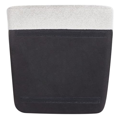Miniatura 8 de Beliani Silla Mecedora De Tela Asiento De Poliéster Patas De Metal Patines De Madera Diseño Moderno Blanco Crema Kvelia