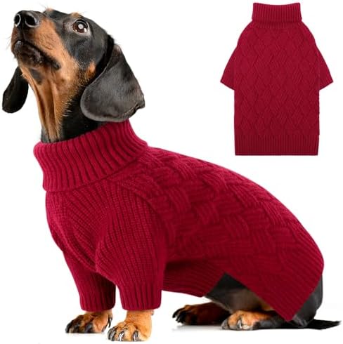 AOFITEE Hundepullover XS, Warme Katzenpullover Hunde Pullover Kleine Hunde | Rollkragen Hund Pullover mit Geschirr öffnung Weihnachten Hundepulli Sweater für Kleine Mittelgroße Gro