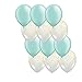 Andaz Press 11-inch Latex Balloon Duo Party Kit with Gold Cards & Gifts Sign, Mint Green and Clear with Gold Stars, 12-pk